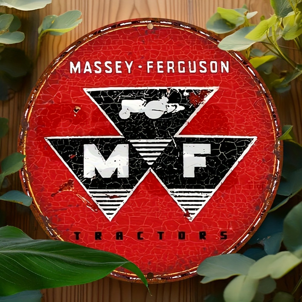 Agriculture Farming Logos - Vintage Massey Ferguson Traktörleri Yuvarlak Metal
