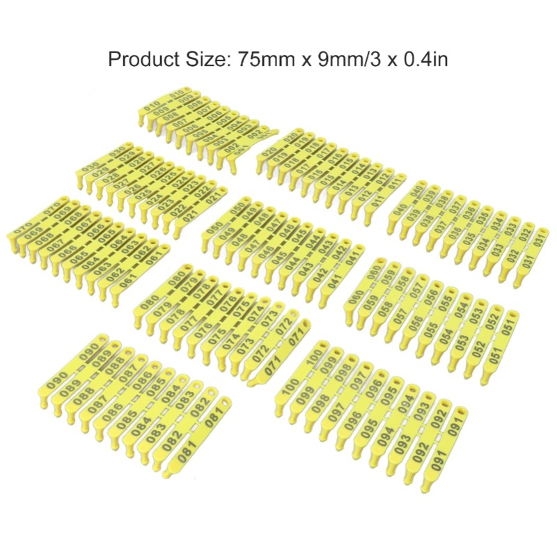 100 adet 001-100 numaralı plas - Livestock Ear Tag incelemesi ve fiyatı